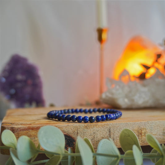 Pulsera Lapislázuli | Bolas 4mm | Sabiduría y comunicación