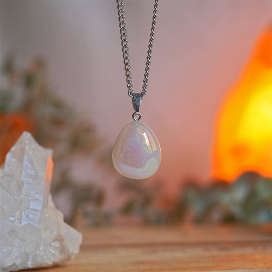 Collar Aqua Aura Rosa | Sanación y paz
