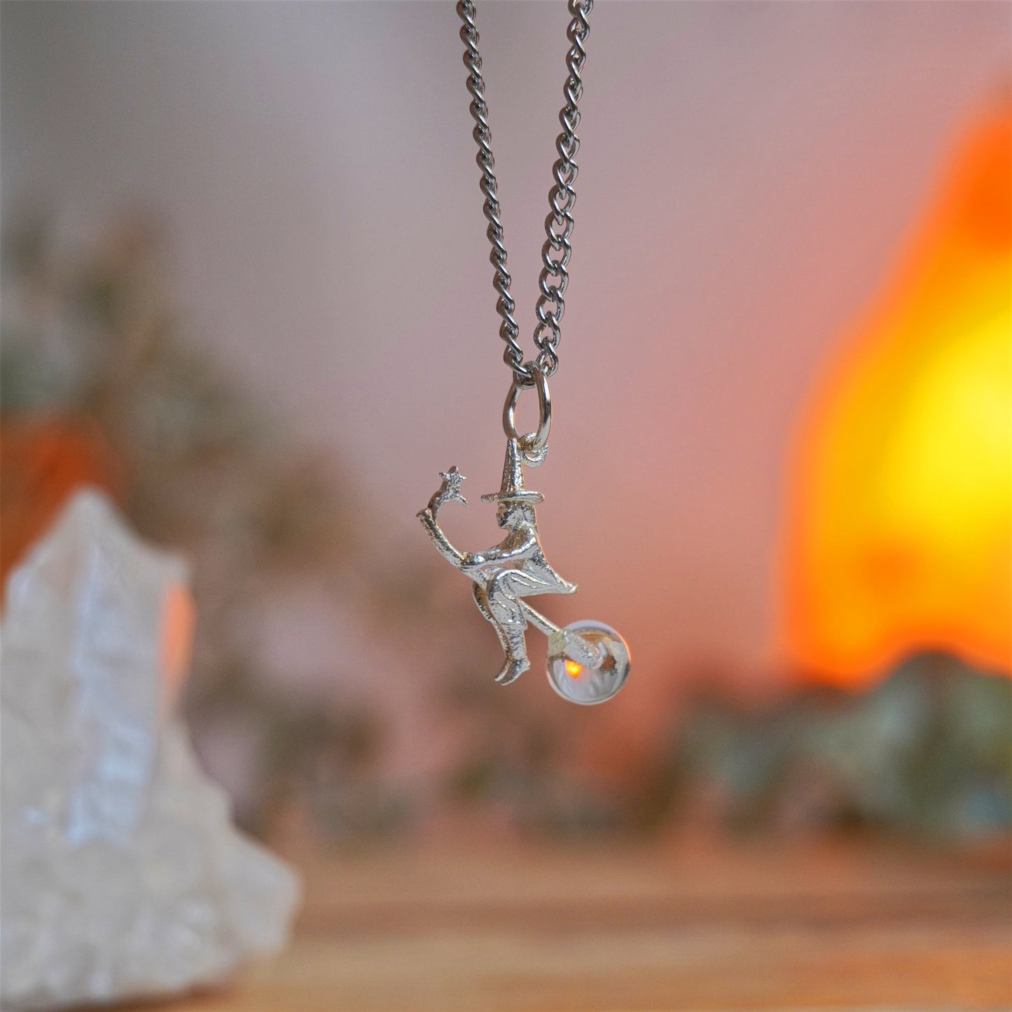 Collar Bruja con Cuarzo Blanco | Limpieza energética y claridad
