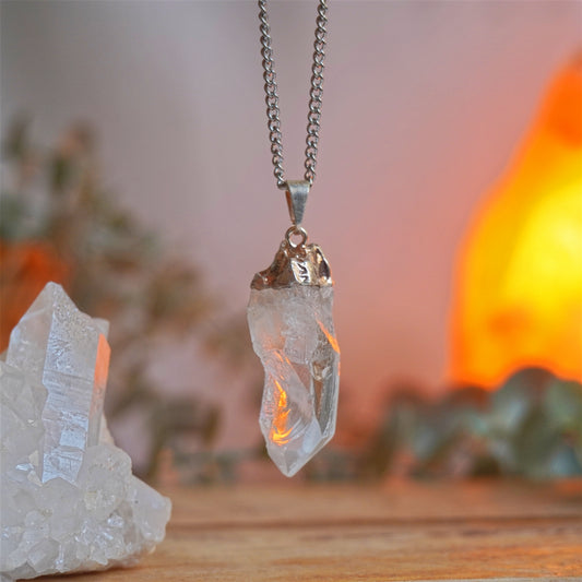 Collar Cuarzo Blanco en bruto | Limpieza energética y claridad
