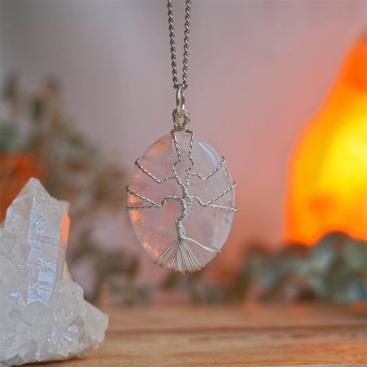 Collar Árbol de la Vida con Cuarzo Rosa | Amor propio y autoestima