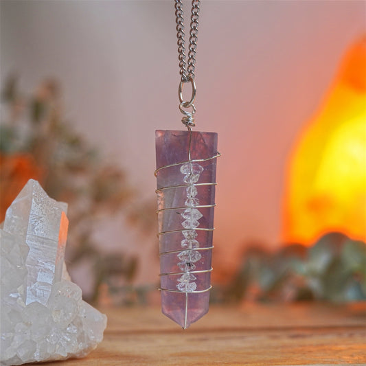Collar Amatista con Herkimer | Conexión espiritual y claridad