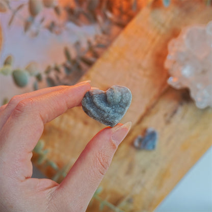 Corazón de Calcedonia cristalizada | Creatividad y armonía