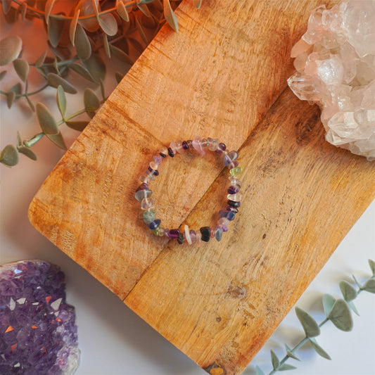 Pulsera Fluorita | Chips | Enfoque mental y despertar espiritual