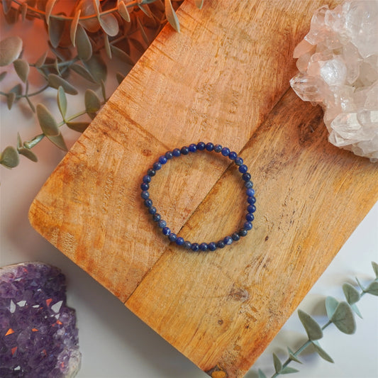 Pulsera Sodalita | Bolas 4mm | Equilibrio emocional y confianza