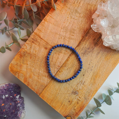Pulsera Lapislázuli | Bolas 4mm | Sabiduría y comunicación