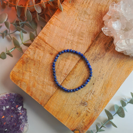 Pulsera Lapislázuli | Bolas 4mm | Sabiduría y comunicación