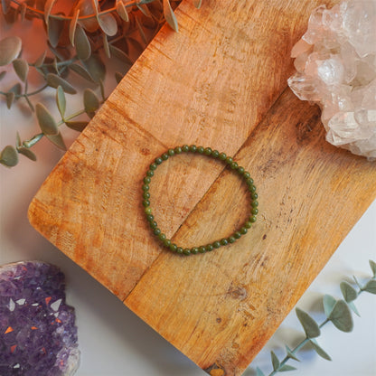 Pulsera Jade Nefrita | Bolas 4mm | Buena suerte y prosperidad