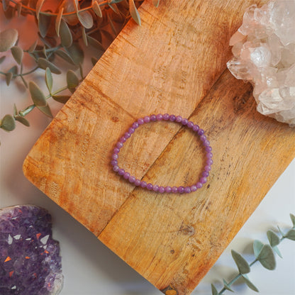Pulsera Lepidolita | Bolas 4mm | Ansiedad y superación