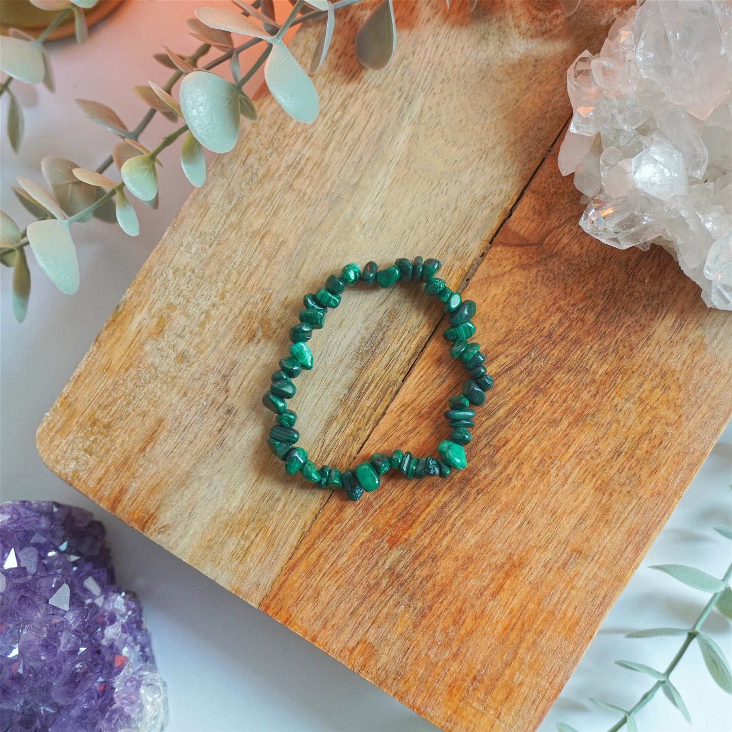 Pulsera Malaquita | Chips | Transformación y liberación de bloqueos