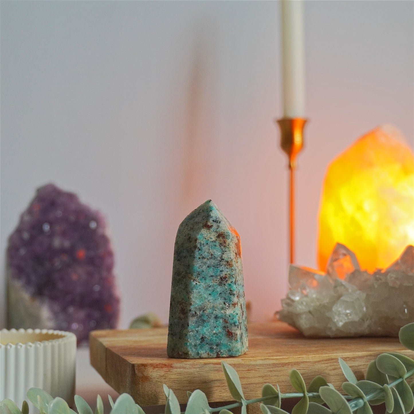Punta pulida de Amazonita | Equilibrio emocional y feminidad
