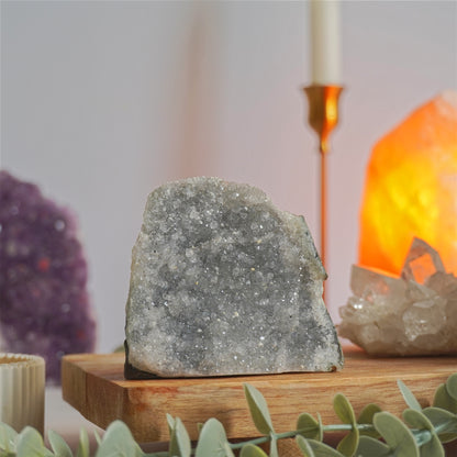 Drusa de Amatista Gris con base plana | Calma mental y paz