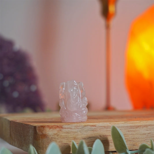 Mini Ganesha de Cuarzo Rosa | Amor propio y autoestima