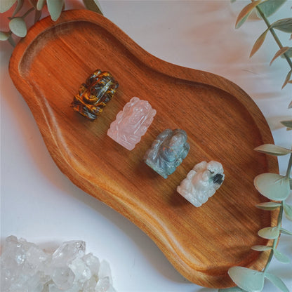 Mini Ganesha de Piedra Luna | Energía femenina e intuición