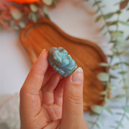 Mini Ganesha de Labradorita | Dones psíquicos y protección