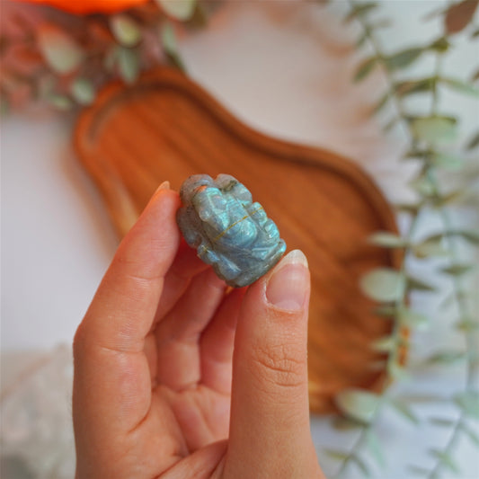 Mini Ganesha de Labradorita | Dones psíquicos y protección