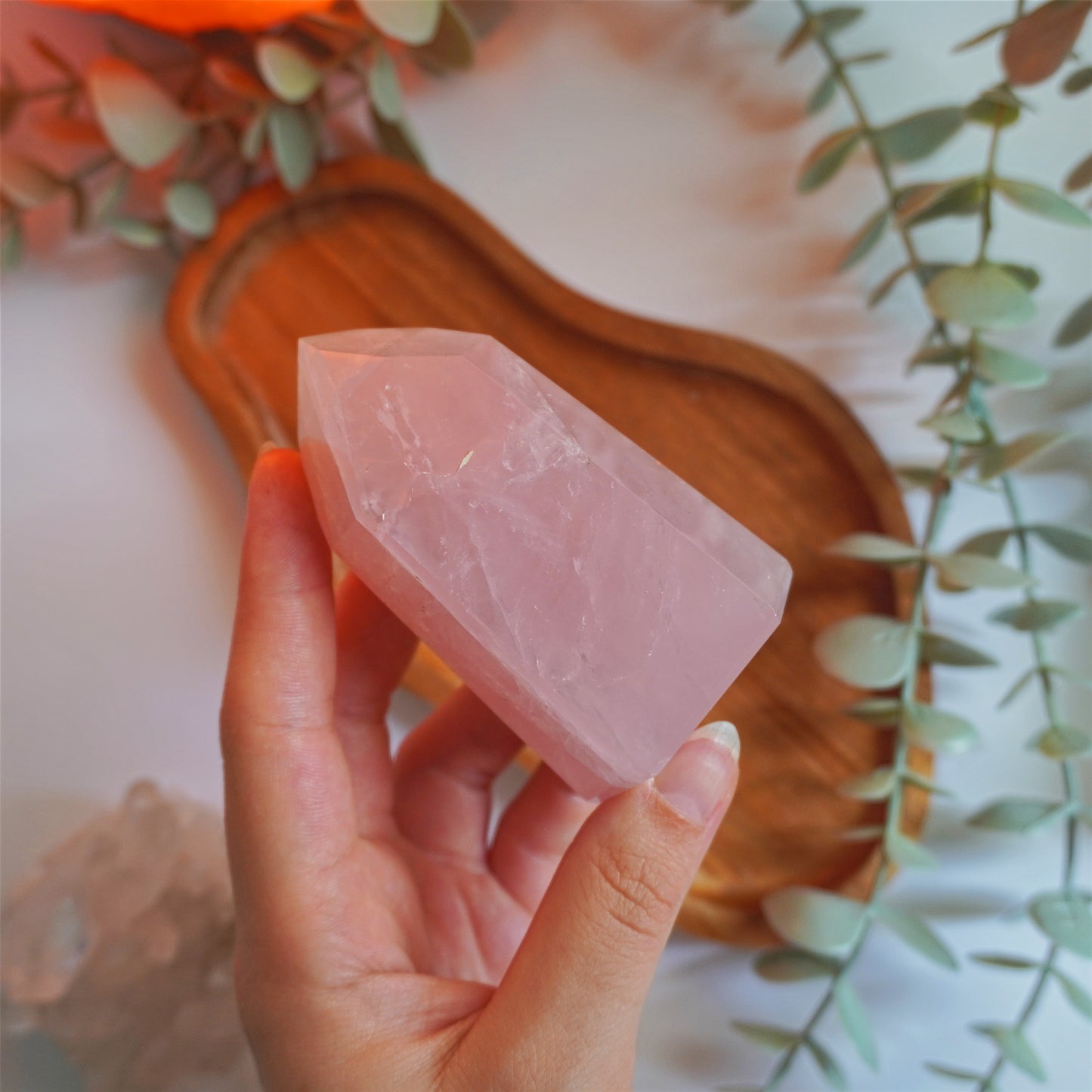Punta pulida de Cuarzo Rosa | Calidad extra | Amor propio y autoestima