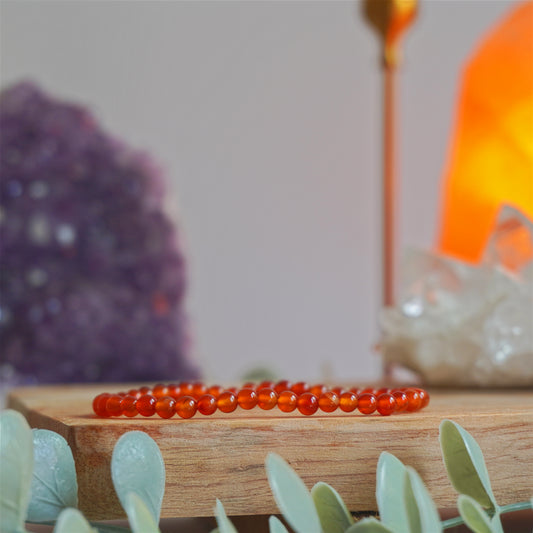 Pulsera Cornalina | Bolas 4mm | Energía y motivación