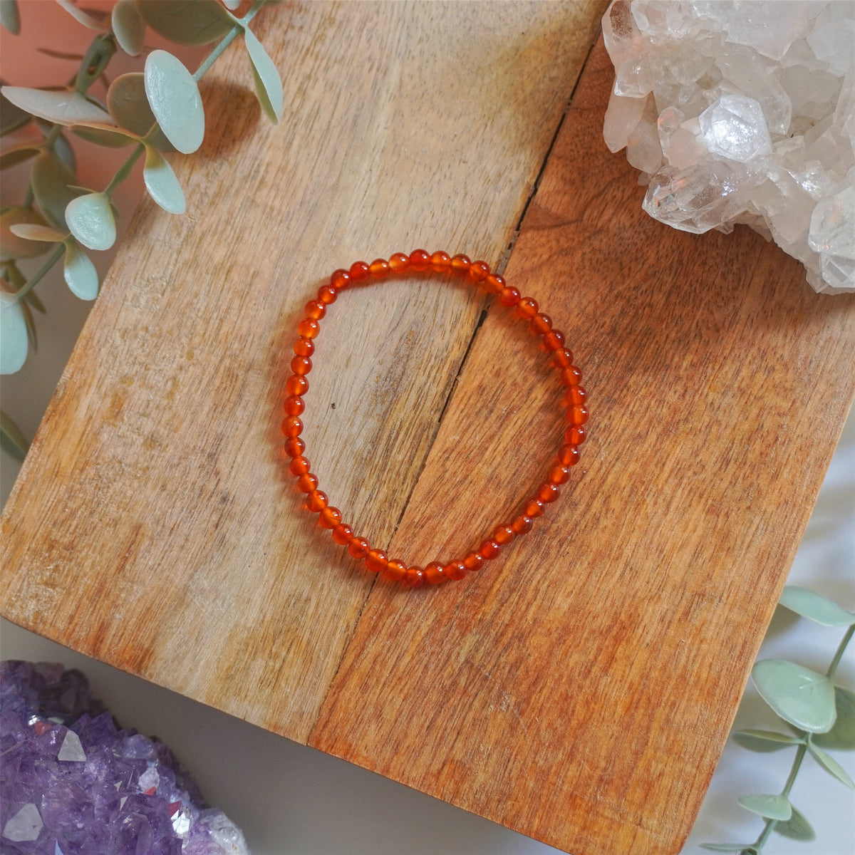 Pulsera Cornalina | Bolas 4mm | Energía y motivación