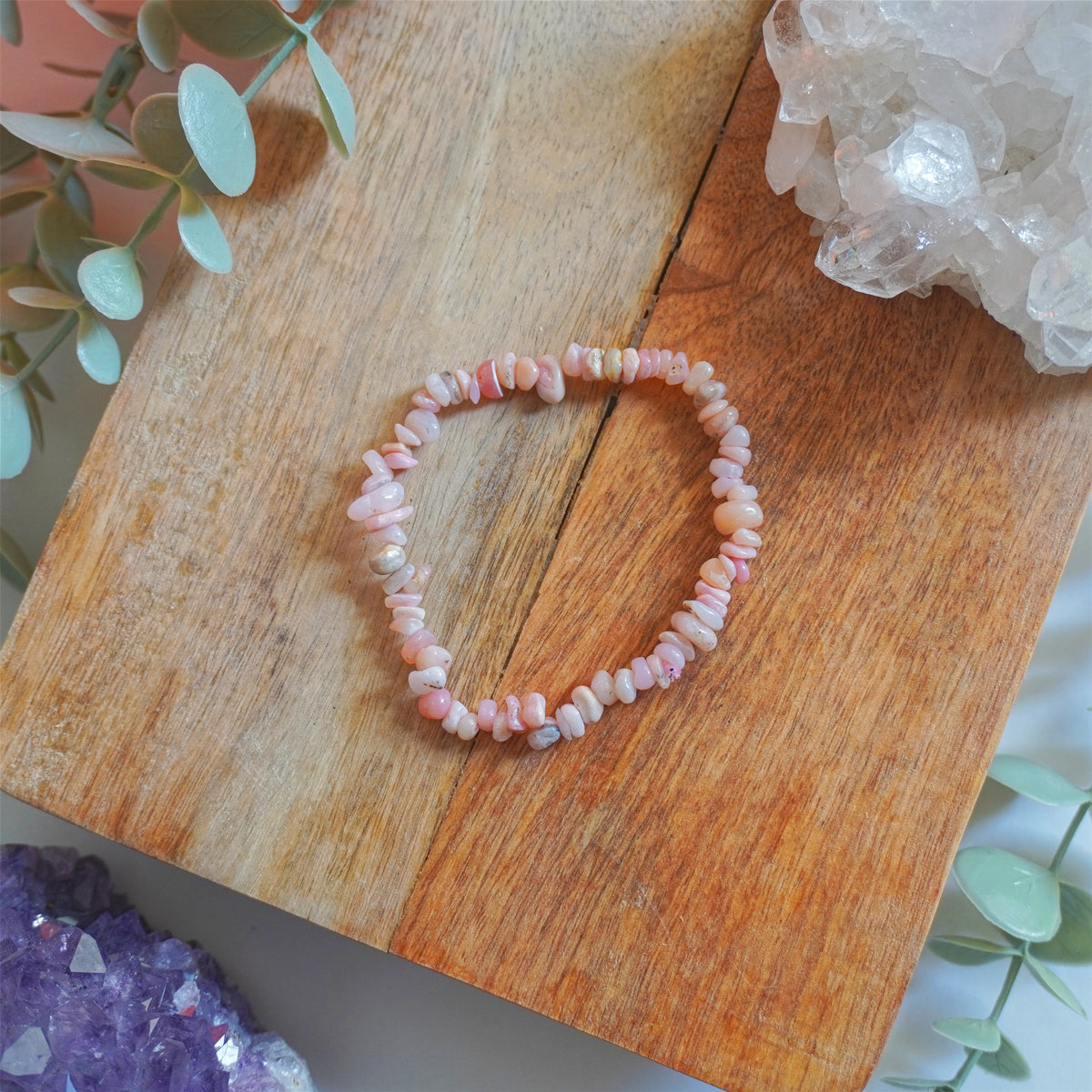 Pulsera Ópalo Rosa | Chips | Sanación emocional y amor propio