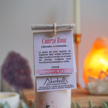 Vela Ritual | Amor - Cuarzo Rosa