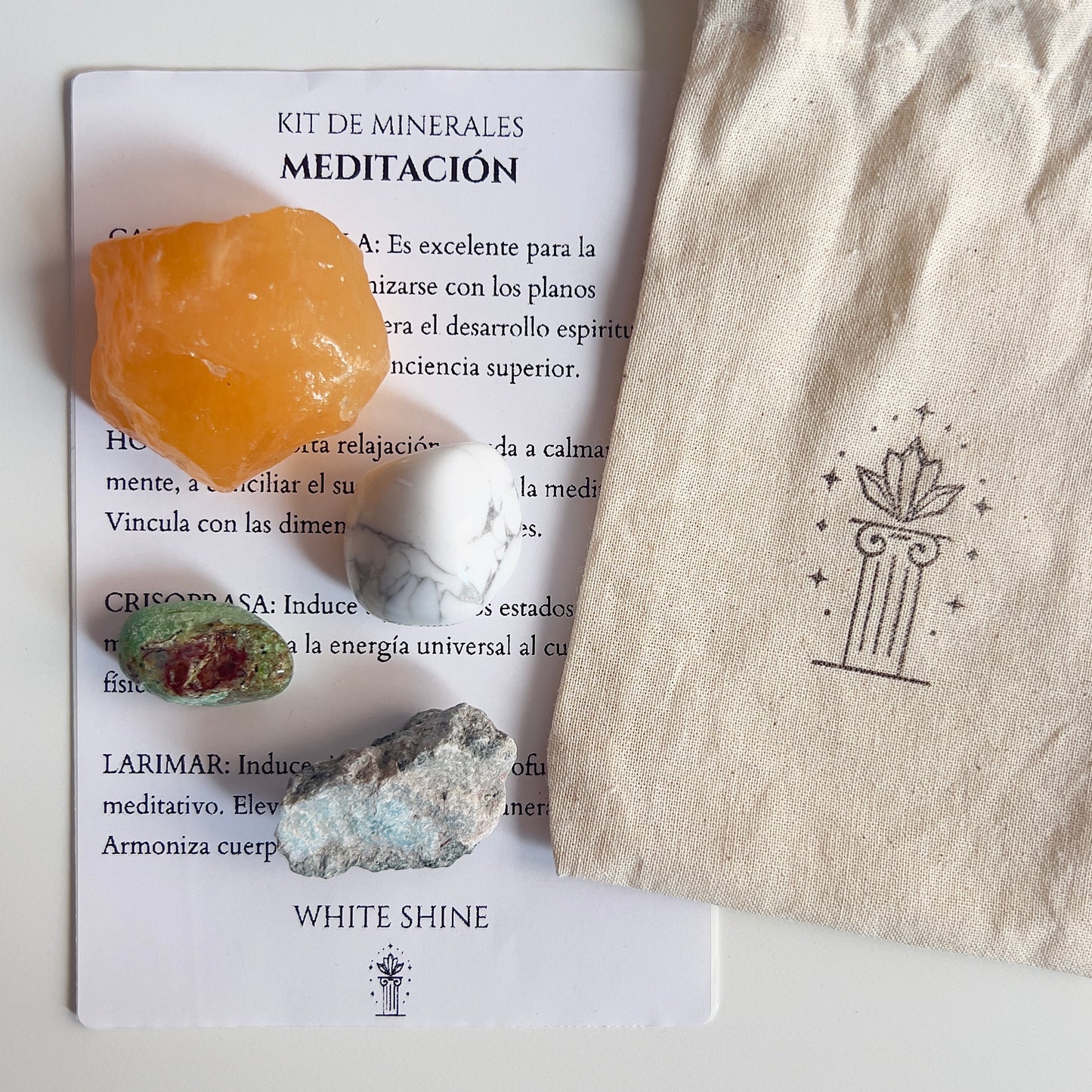 Kit de minerales para meditar