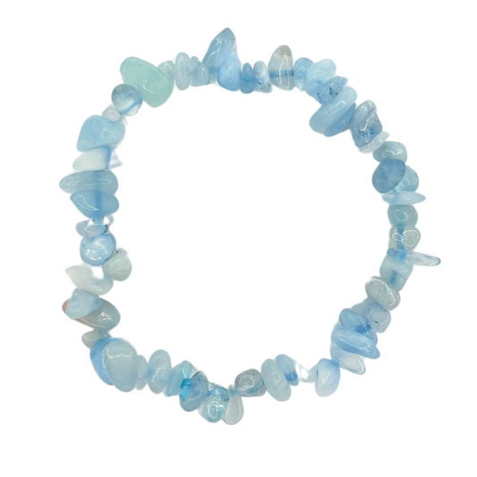 Pulsera chips Aguamarina