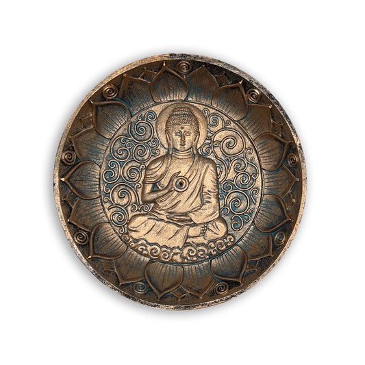 Porta Incienso Buddha redondo - White Shine